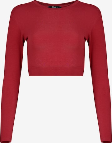 Evoni Funktionsshirt 'Bauchfrei' in Rot: Vorderseite