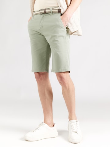 Lindbergh Regular Chino trousers 'Superflex' in Green: front