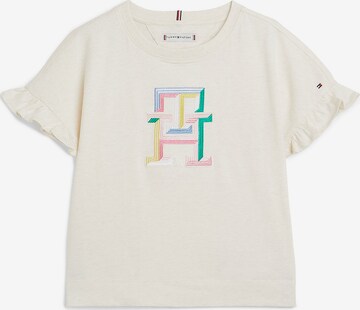 T-Shirt TOMMY HILFIGER en beige : devant