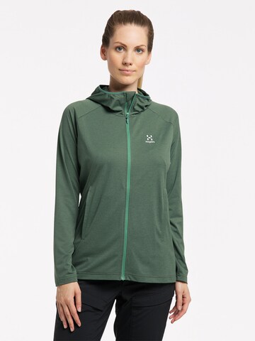 Haglöfs Athletic Zip-Up Hoodie 'Mirre Mid' in Green: front