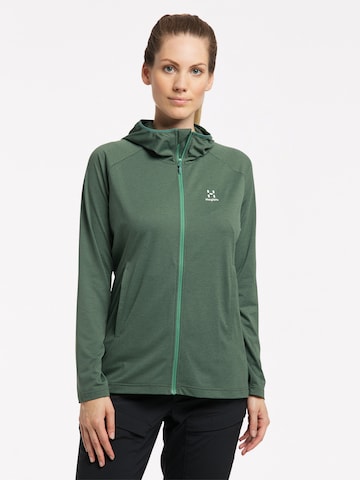 Haglöfs Athletic Zip-Up Hoodie 'Mirre Mid' in Green: front