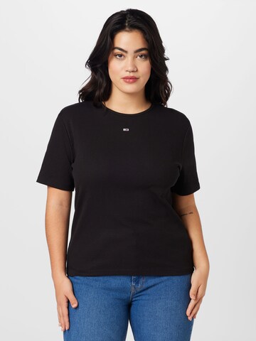 Tommy Jeans Curve Shirt 'Essential' in Black: front