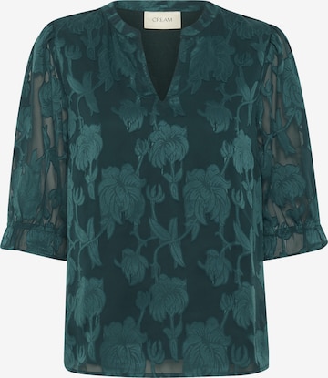 Cream Blouse 'Yana' in Groen: voorkant