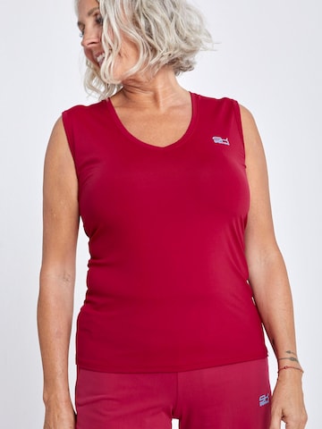 SPORTKIND Sports Top 'Loose Fit V-Neck' in Red: front