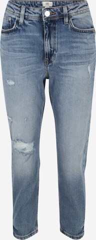 River Island Petite Tapered Jeans in Blauw: voorkant