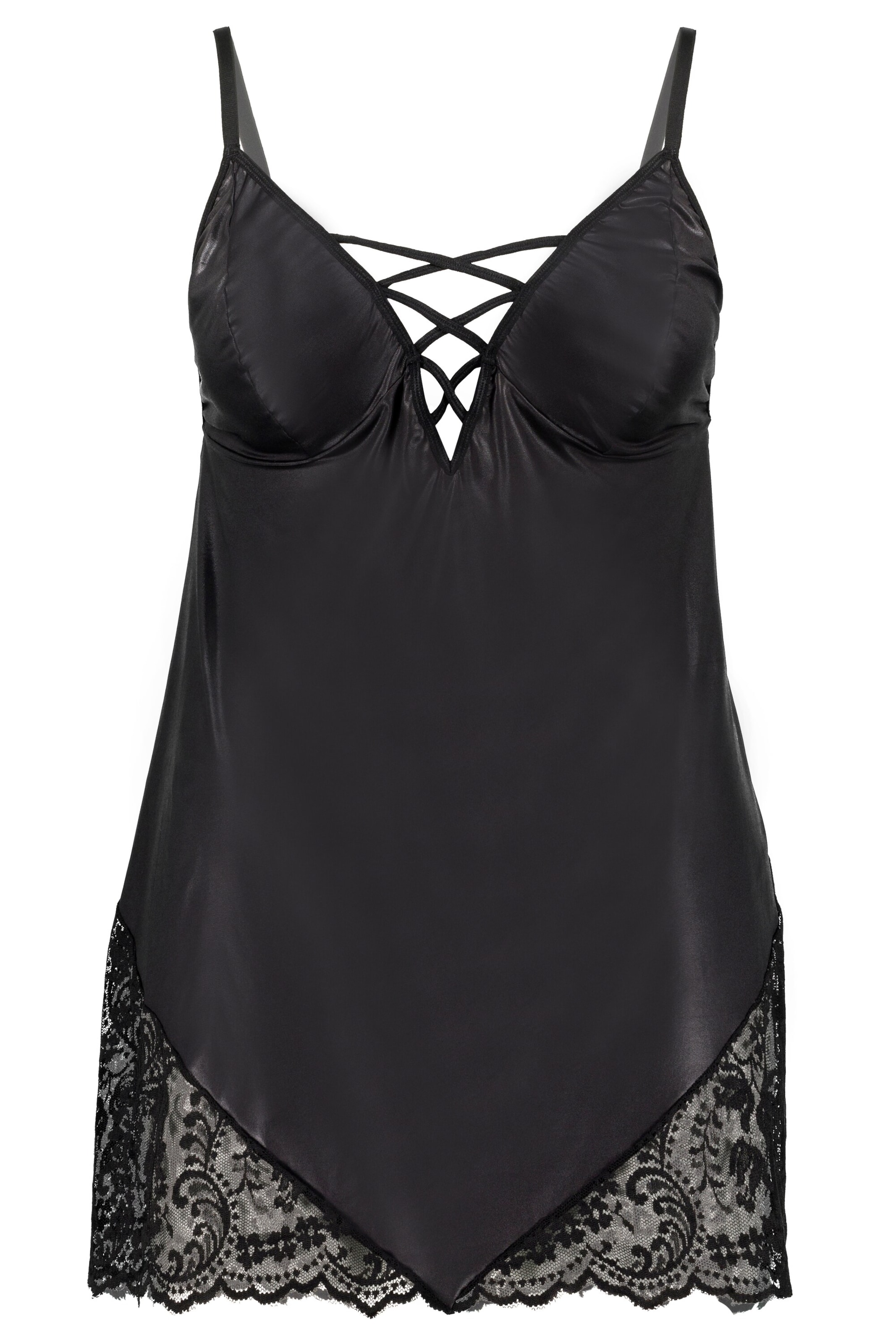 Ulla Popken Nightgown in Black: front