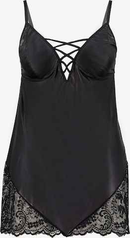 Chemise de nuit Ulla Popken en noir : devant