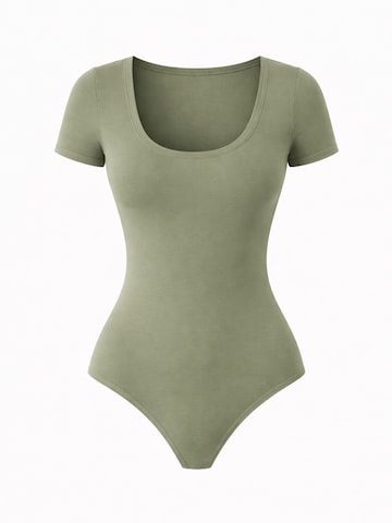 LEAFLETIC Body 'Leafletic Women’s Short Sleeve U-Neck Bodysuit'‌‌‌‌‌‌‌ in Grün: Vorderseite