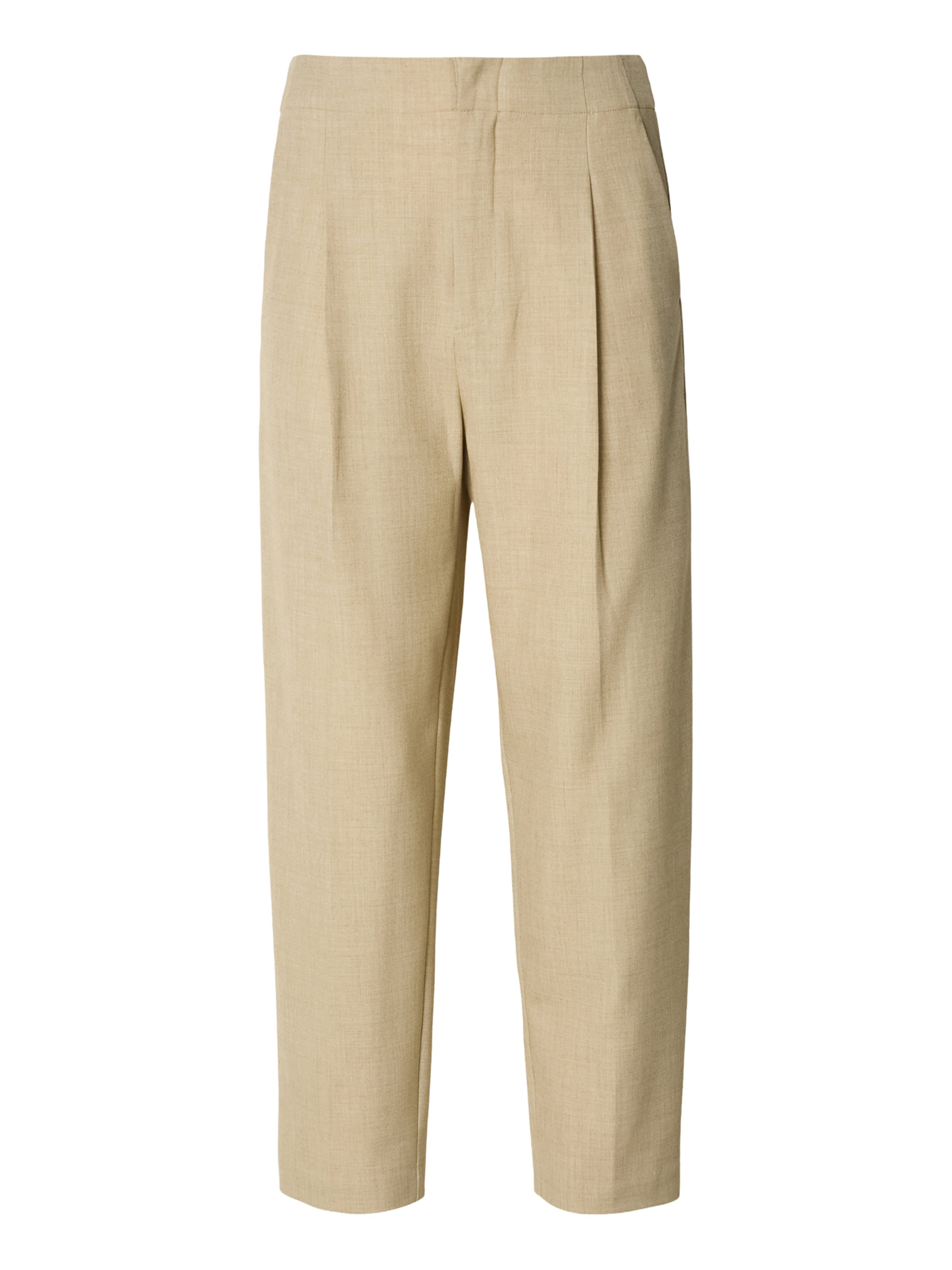 MOS MOSHLoosefit Hlače na crtu 'MMLeysa' - bež boja: prednji dio