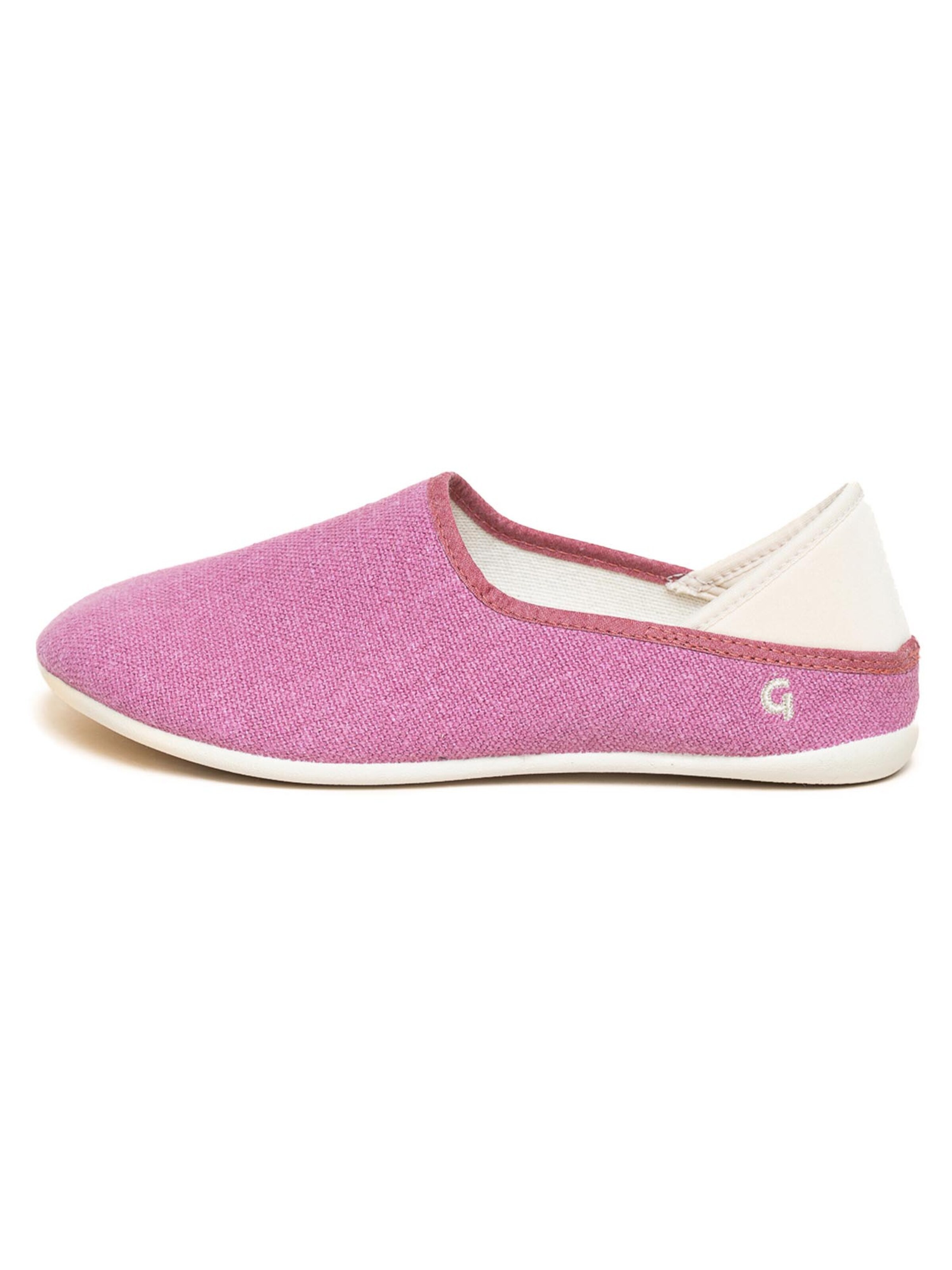 Gottstein Slippers 'Linen Slip-On' in Pink: front