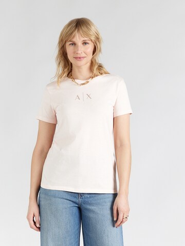 ARMANI EXCHANGE - Camiseta en rosa: frente