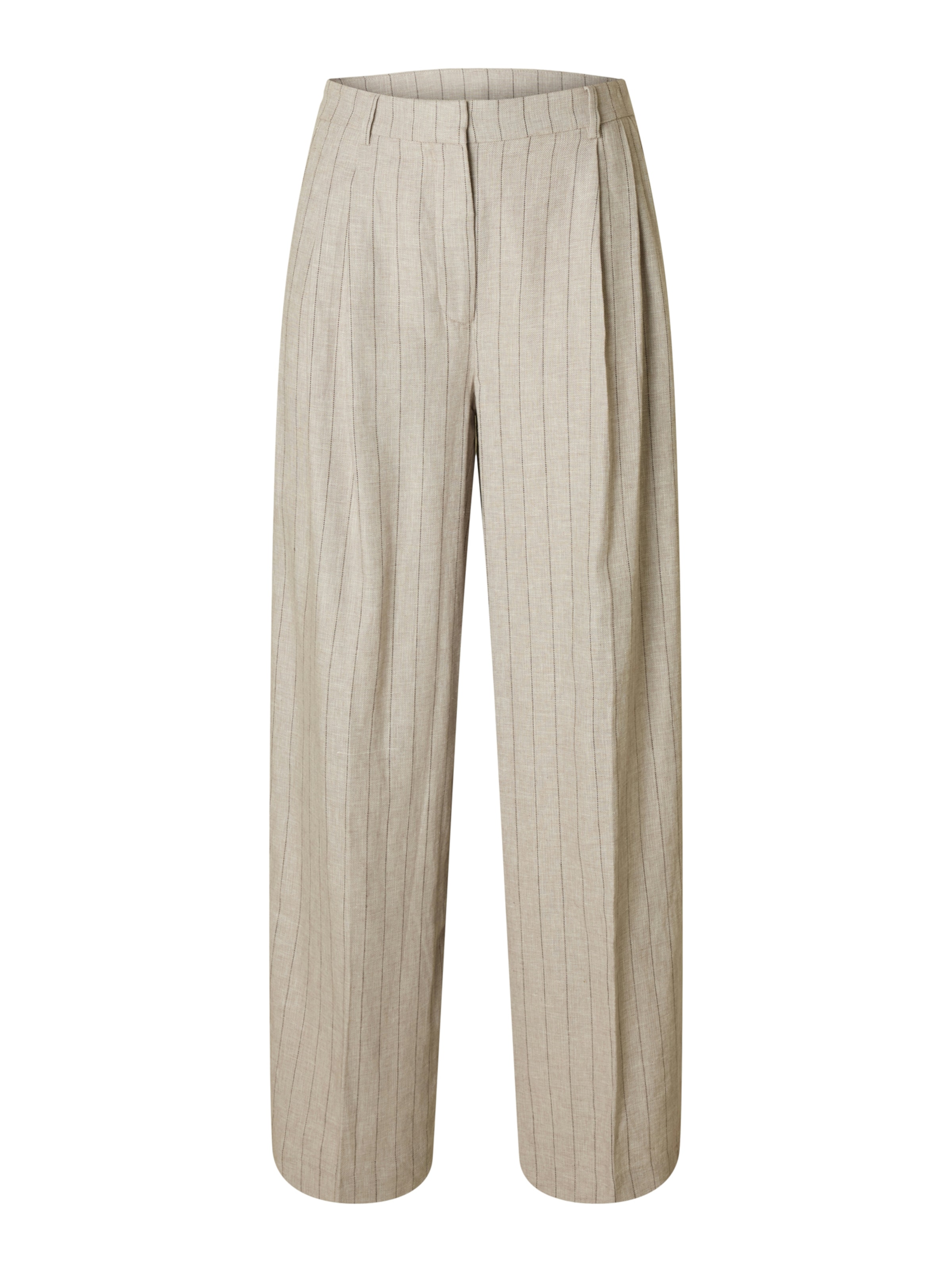 Wide Leg Pantalon à pince SELECTED en beige : devant