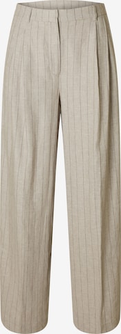 smėlio SELECTED Plačios klešnės Klostuotos kelnės: priekis