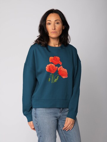 Sweat-shirt 'Poppy Flowers ' Watapparel en vert : devant