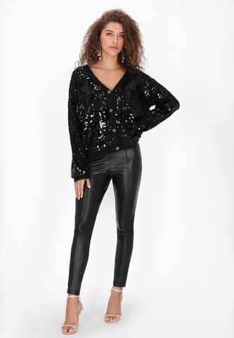 faina Knit Cardigan in Black