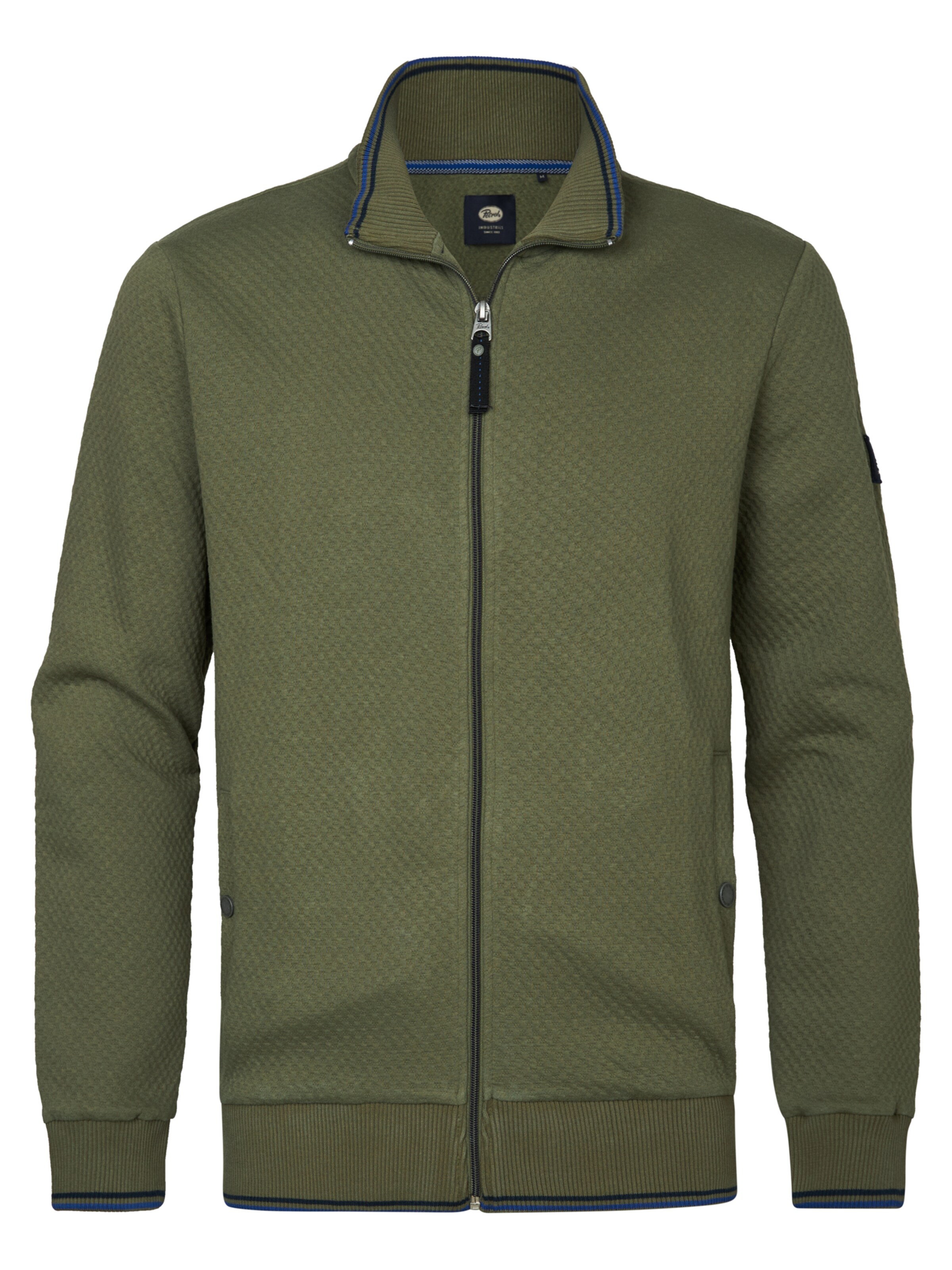 Petrol Industries Ζακέτα φούτερ 'Sunrise' σε πράσινο: μπροστά