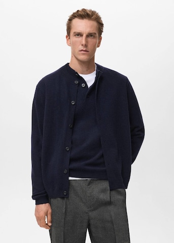 MANGO MAN Knit Cardigan 'Renzob' in Blue: front