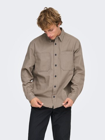 Comfort fit Camicia 'ONSAlp' di Only & Sons in beige: frontale