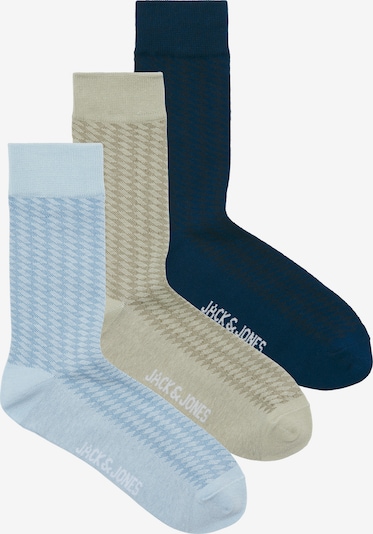 Kojinės 'JACDIAMOND' iš JACK & JONES, spalva – nakties mėlyna / šviesiai mėlyna / rusvai žalia / balta, Prekių apžvalga