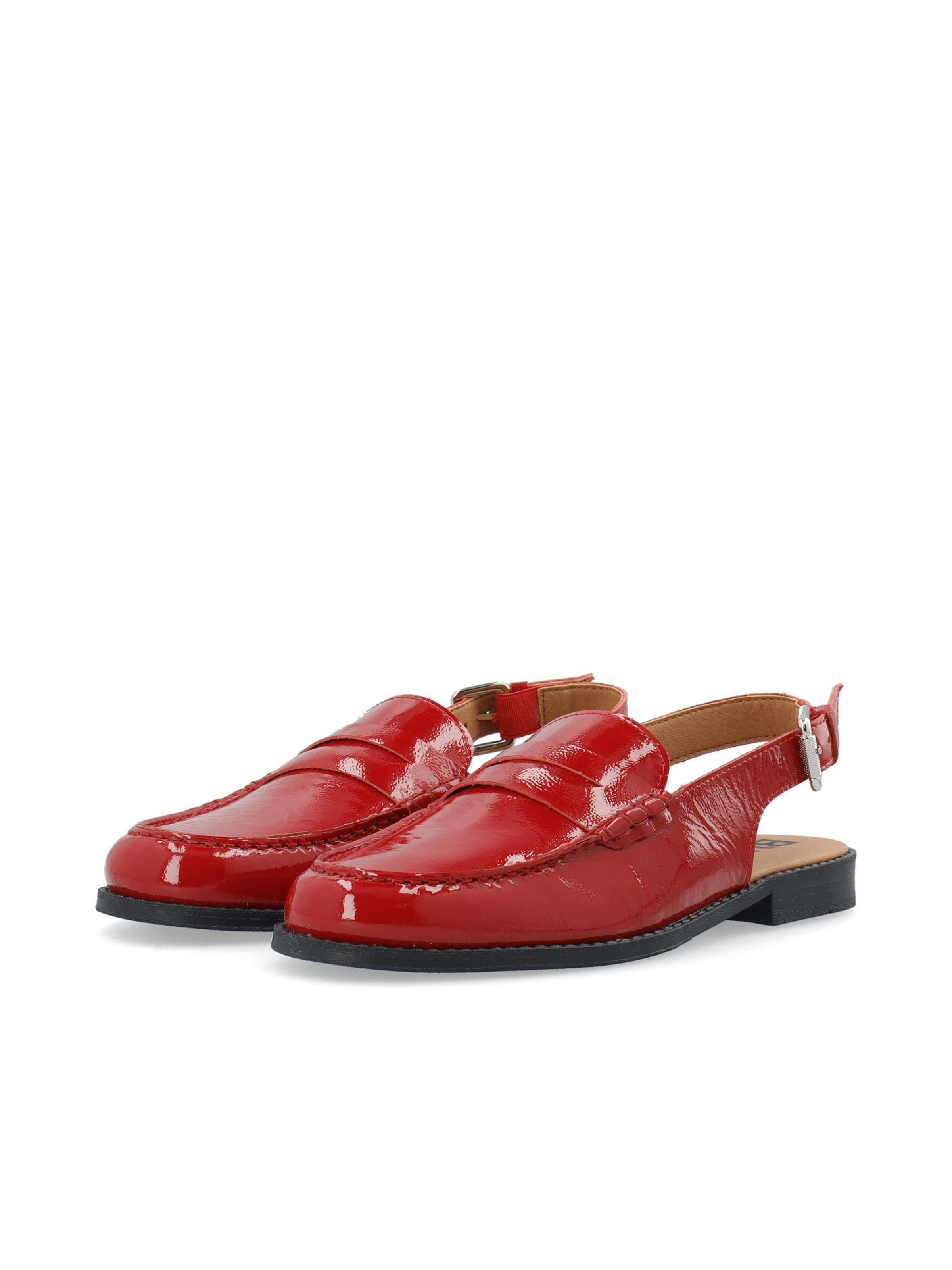 Bianco Strap ballerina 'Pop' in Red