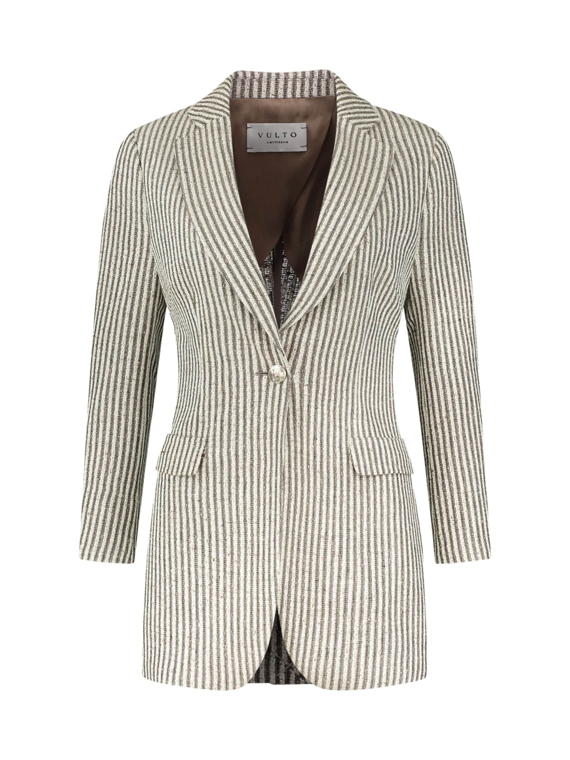 Blazer 'Silk linen blazer' di Vulto in beige: frontale