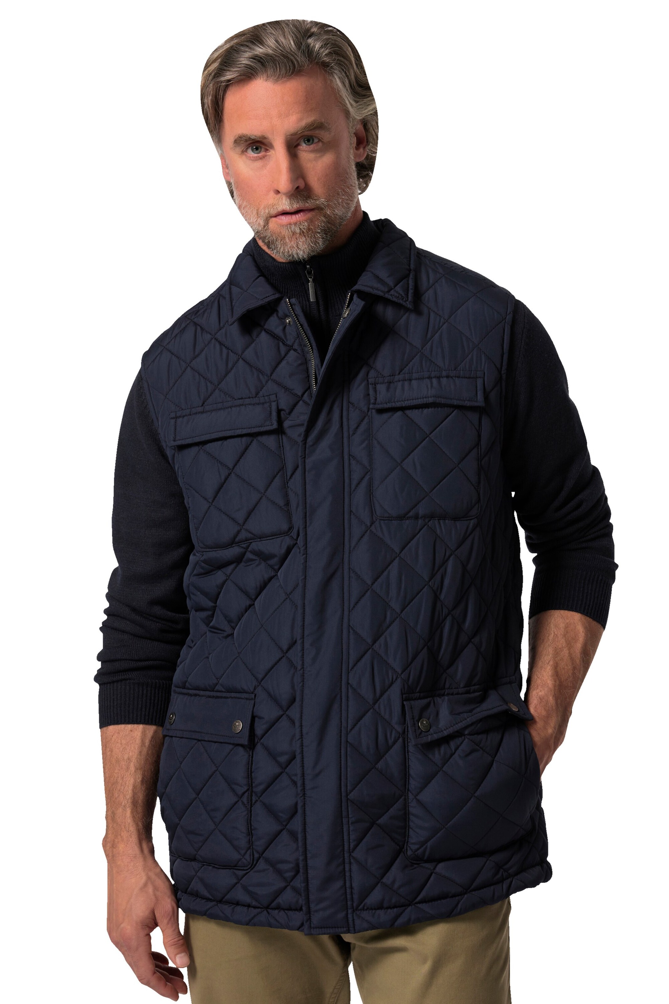 Boston Park Vest in Blue: front