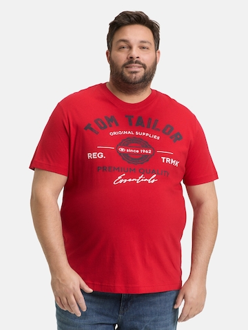 TOM TAILOR Men + Shirt in Rood: voorkant