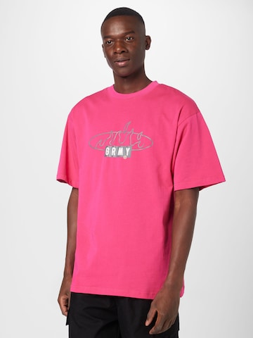 T-Shirt 'CLOVEN TONGUES' Grimey en rose : devant