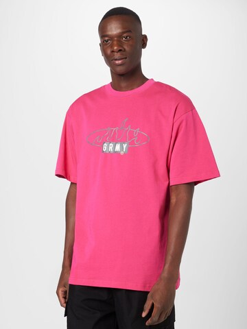 Grimey - Camisa 'CLOVEN TONGUES' em rosa: frente