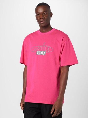 Maglietta 'CLOVEN TONGUES' di Grimey in rosa: frontale