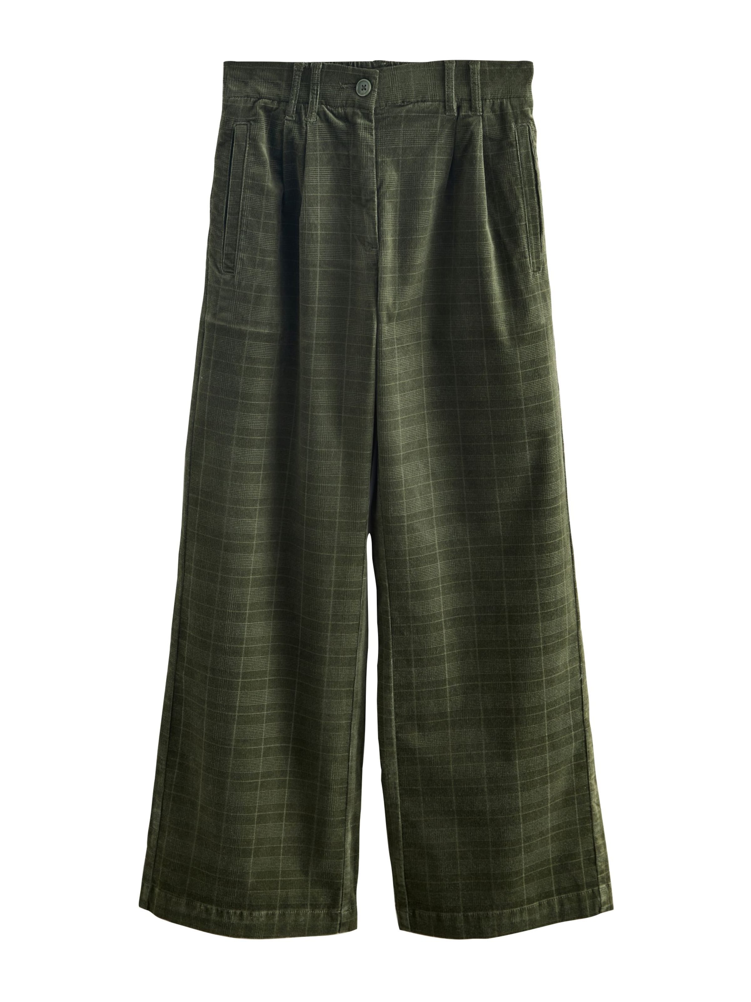 Next Wide leg Bandplooibroek in Groen: voorkant