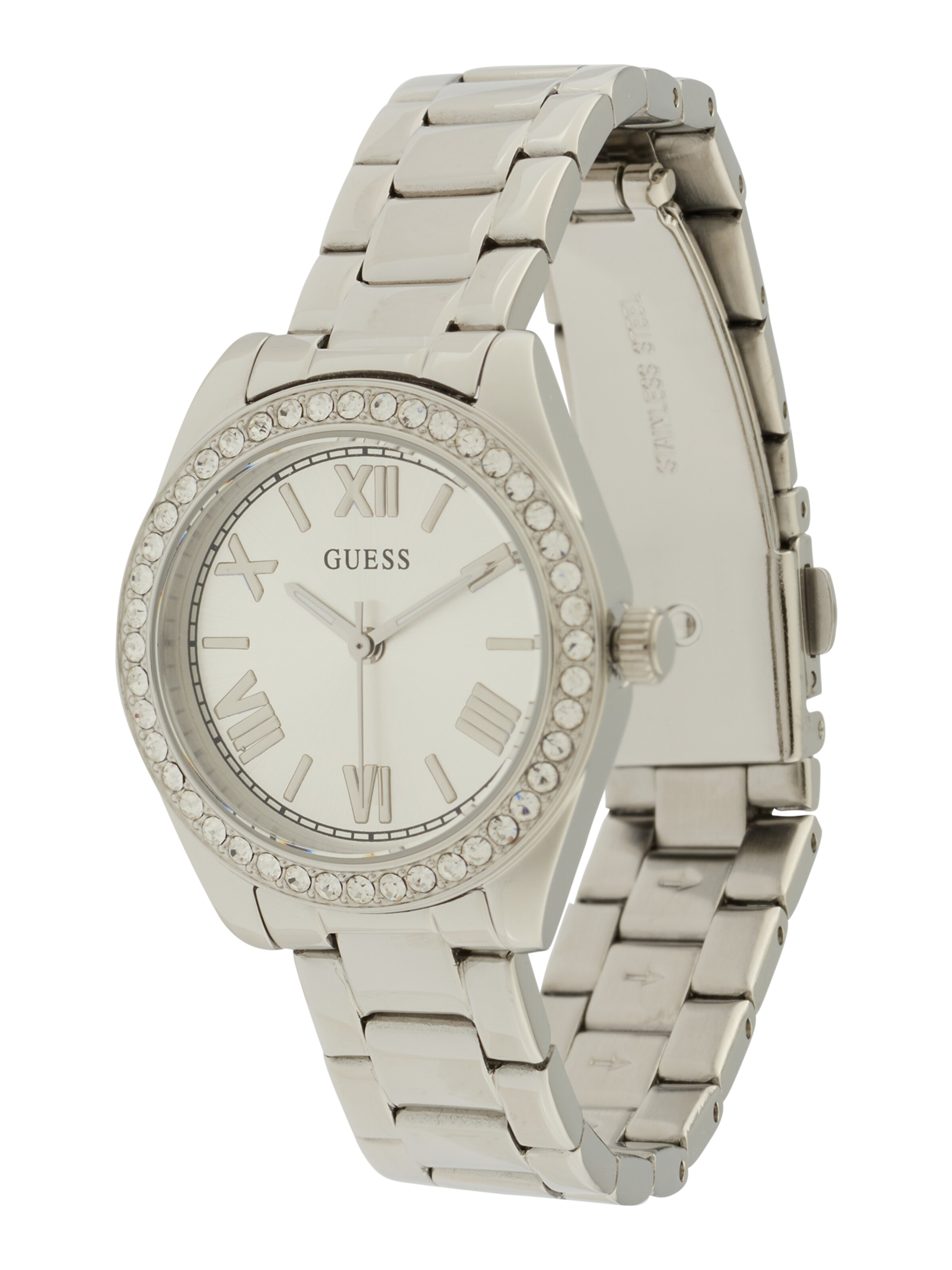 GUESS Analogt ur 'Mini Luna' i sølv: forside