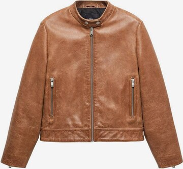 MANGO Between-Season Jacket 'Moto' in Brown: front