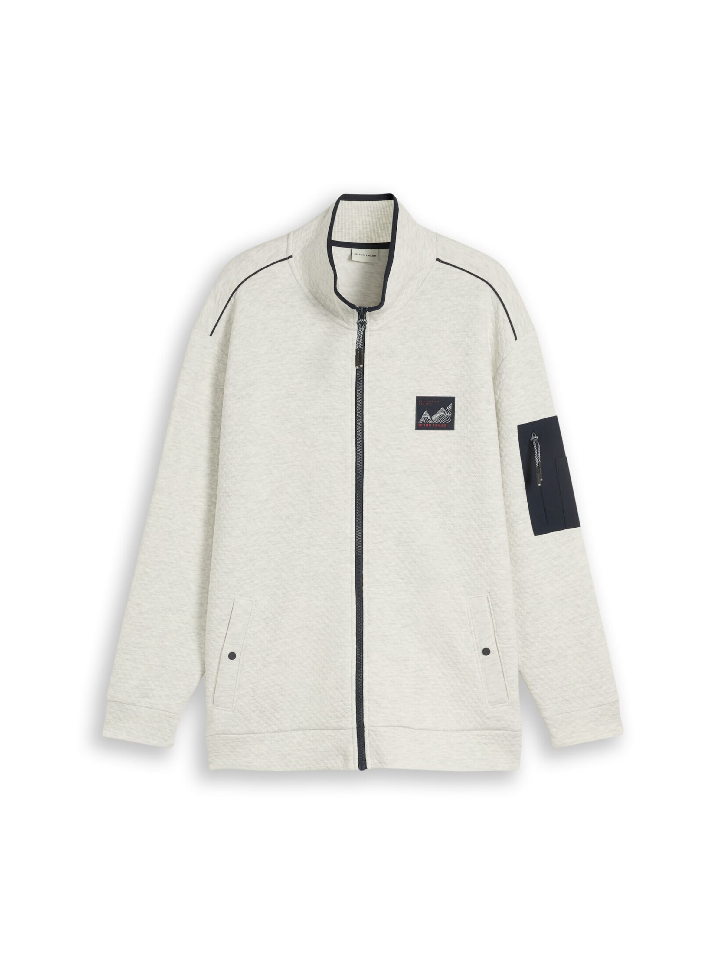 TOM TAILOR Men + Sweatvest in Beige: voorkant