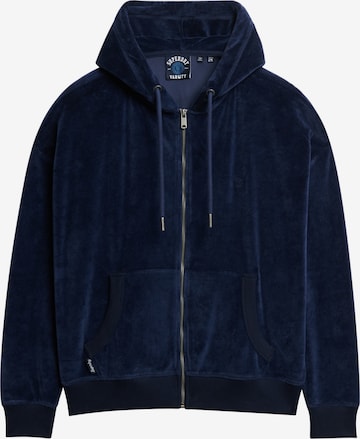 Superdry Sweatvest in Blauw: voorkant