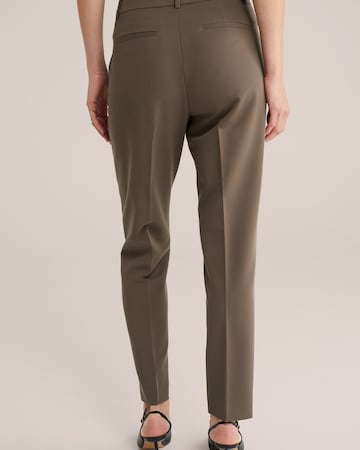 WE Fashion Slimfit Παντελόνι με τσάκιση σε καφέ