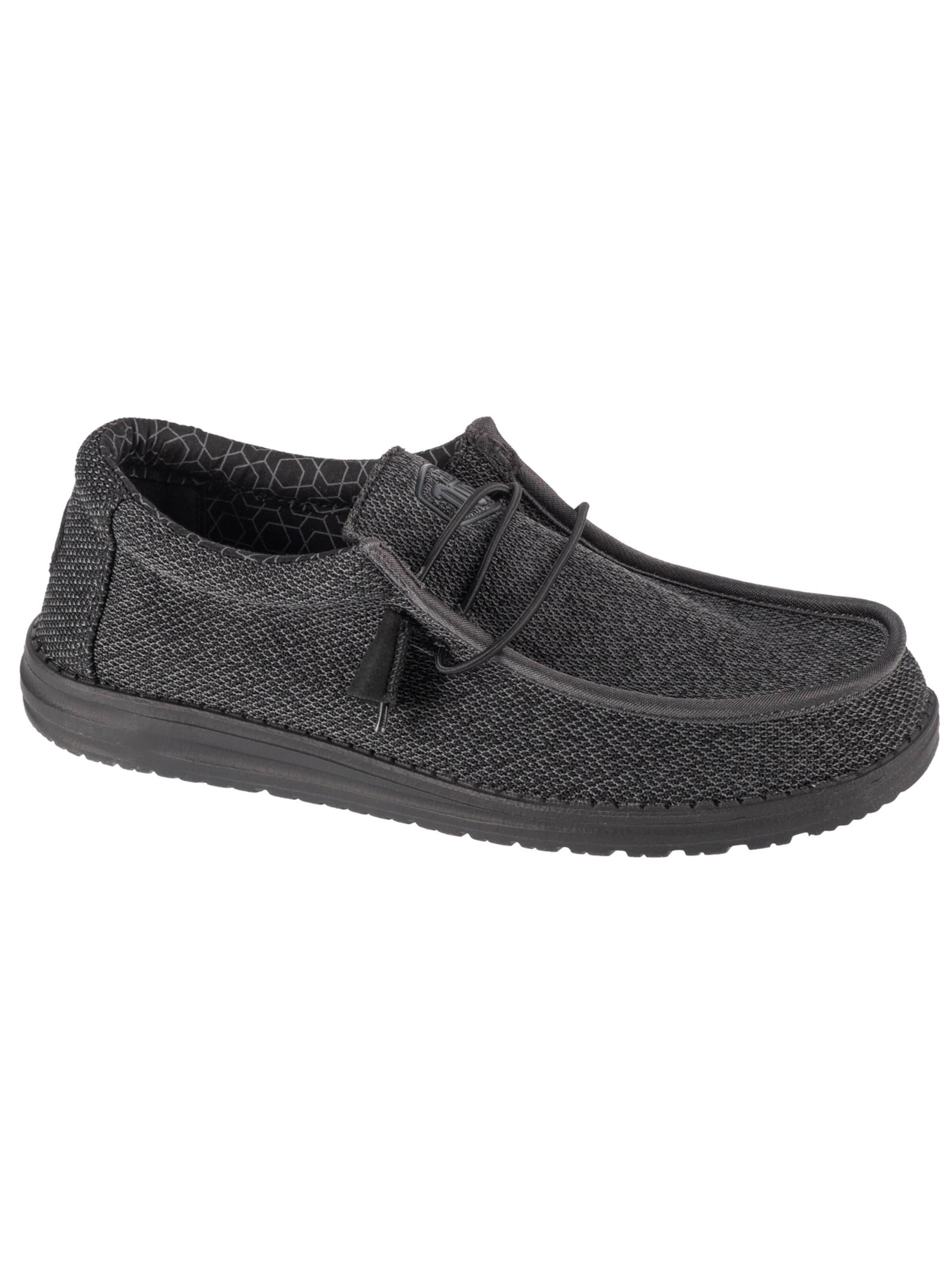 HEY DUDE Moccasin 'Hey Dude Wally Sox' in Black: front