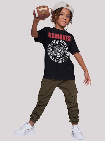 T-Shirt 'Ramones Rock Musik Band Red Text Seal' F4NT4STIC en noir