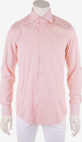 BOSS Black Button Up Shirt in M in Orange: front