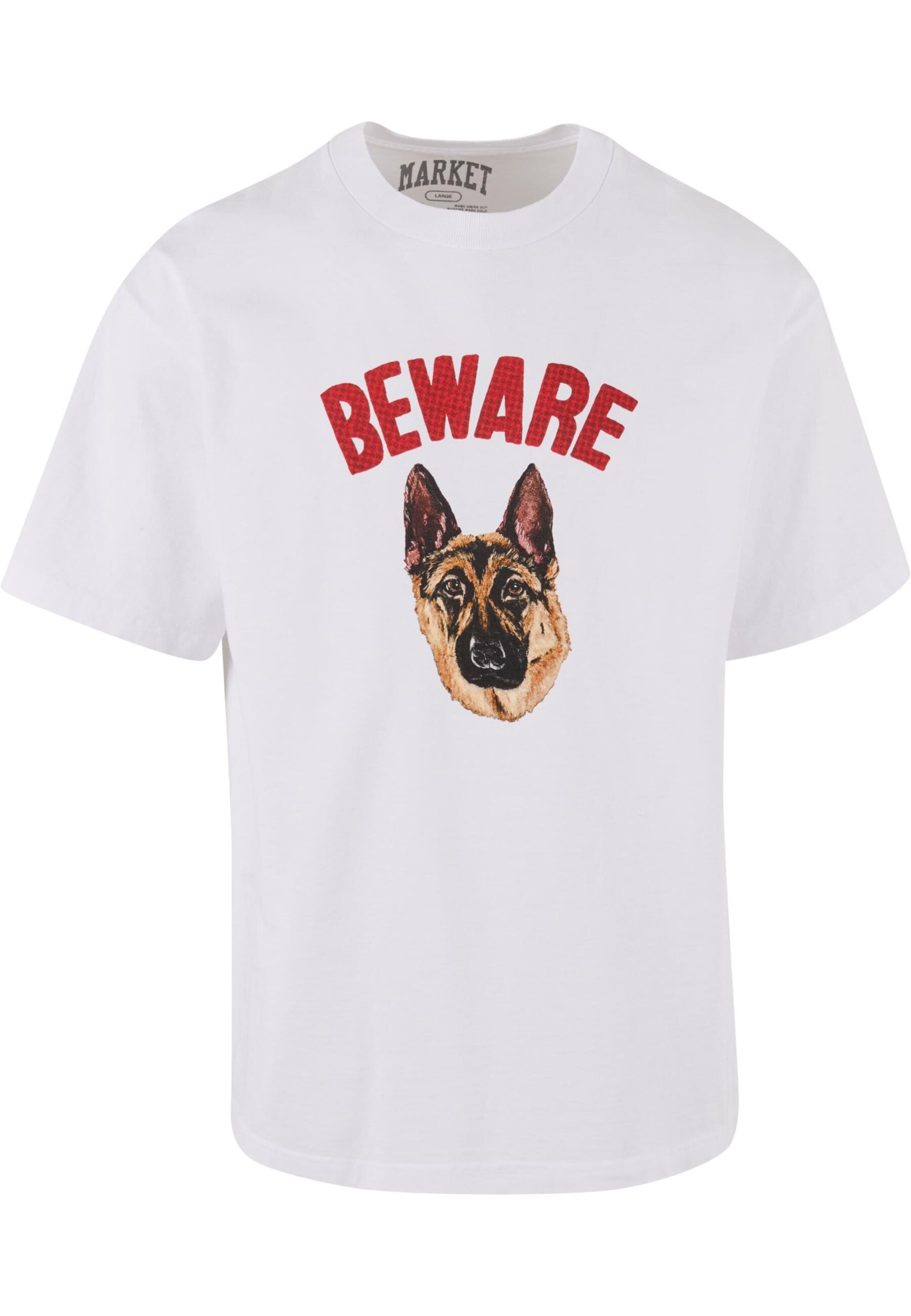 MARKET T-Shirt 'Beware Sign' in Weiß: Vorderseite