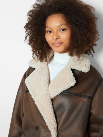 Bershka Winter Coat in Brown