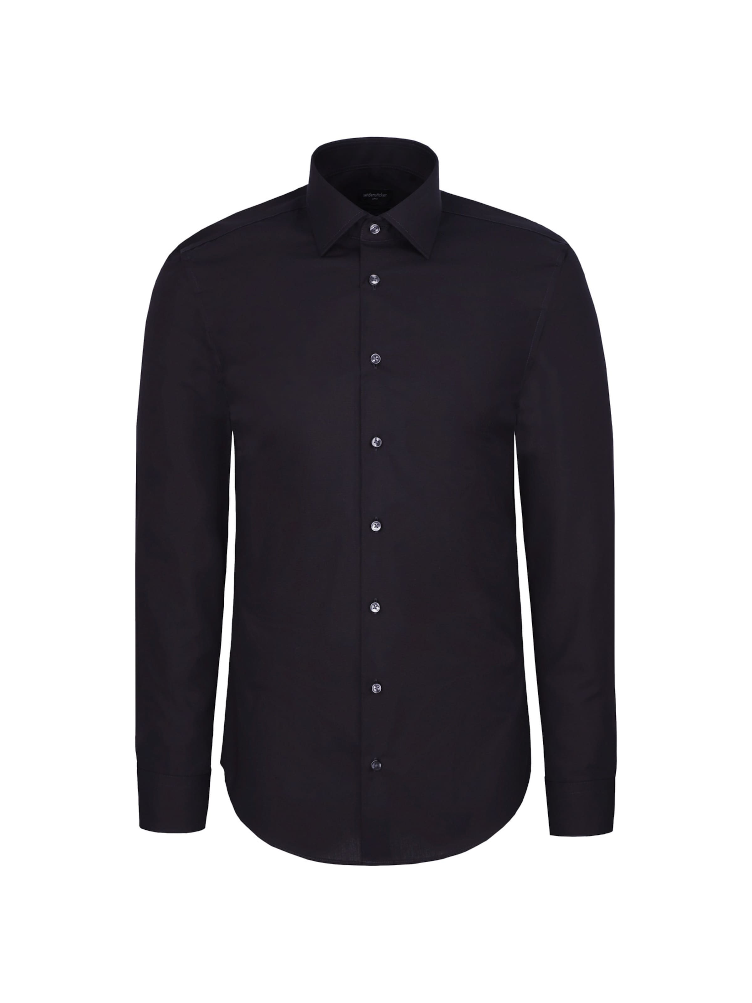 Coupe slim Chemise business SEIDENSTICKER en noir : devant