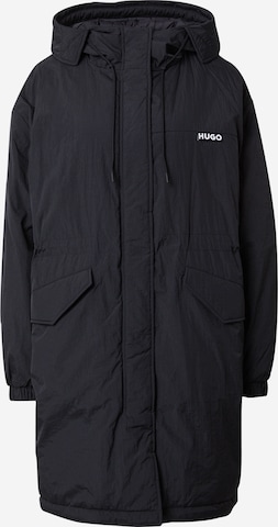 HUGO Χειμερινό παλτό 'Fabricia' σε μαύρο: μπροστά