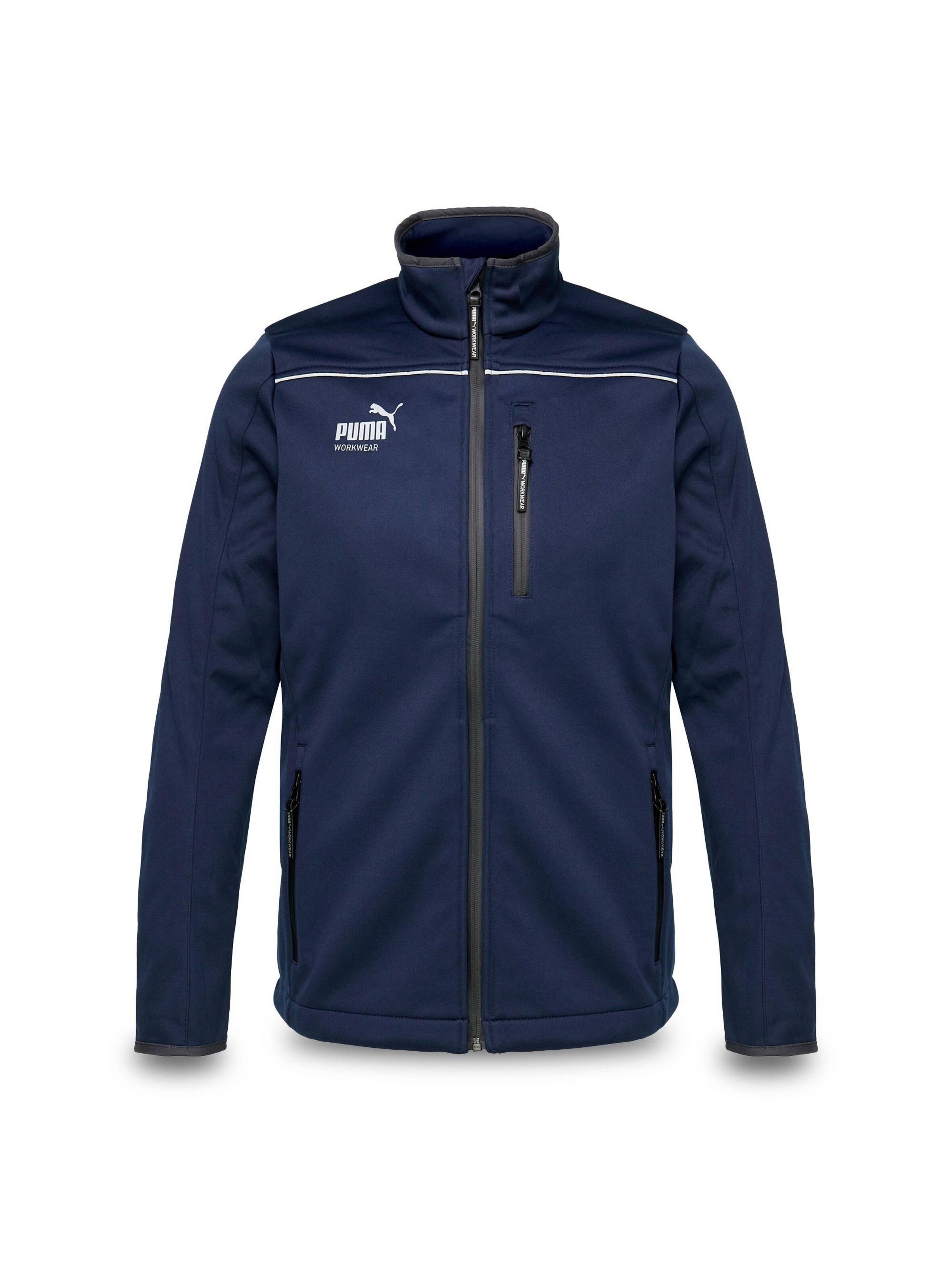 PUMA Workwear Outdoor jacket 'Puma Workwear Essentials Softshelljacke' in Blue: front