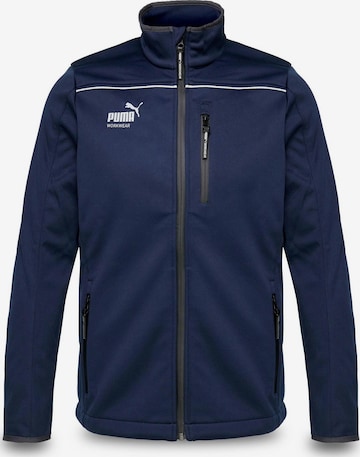 PUMA Workwear Outdoor jacket 'Puma Workwear Essentials Softshelljacke' in Blue: front