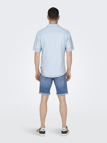 Only & Sons Slim fit Overhemd in Blauw