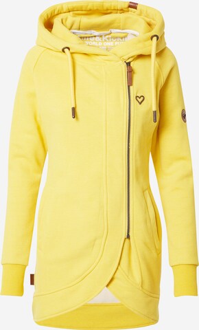 Alife and Kickin Zip-Up Hoodie 'MaryAK' in Yellow: front