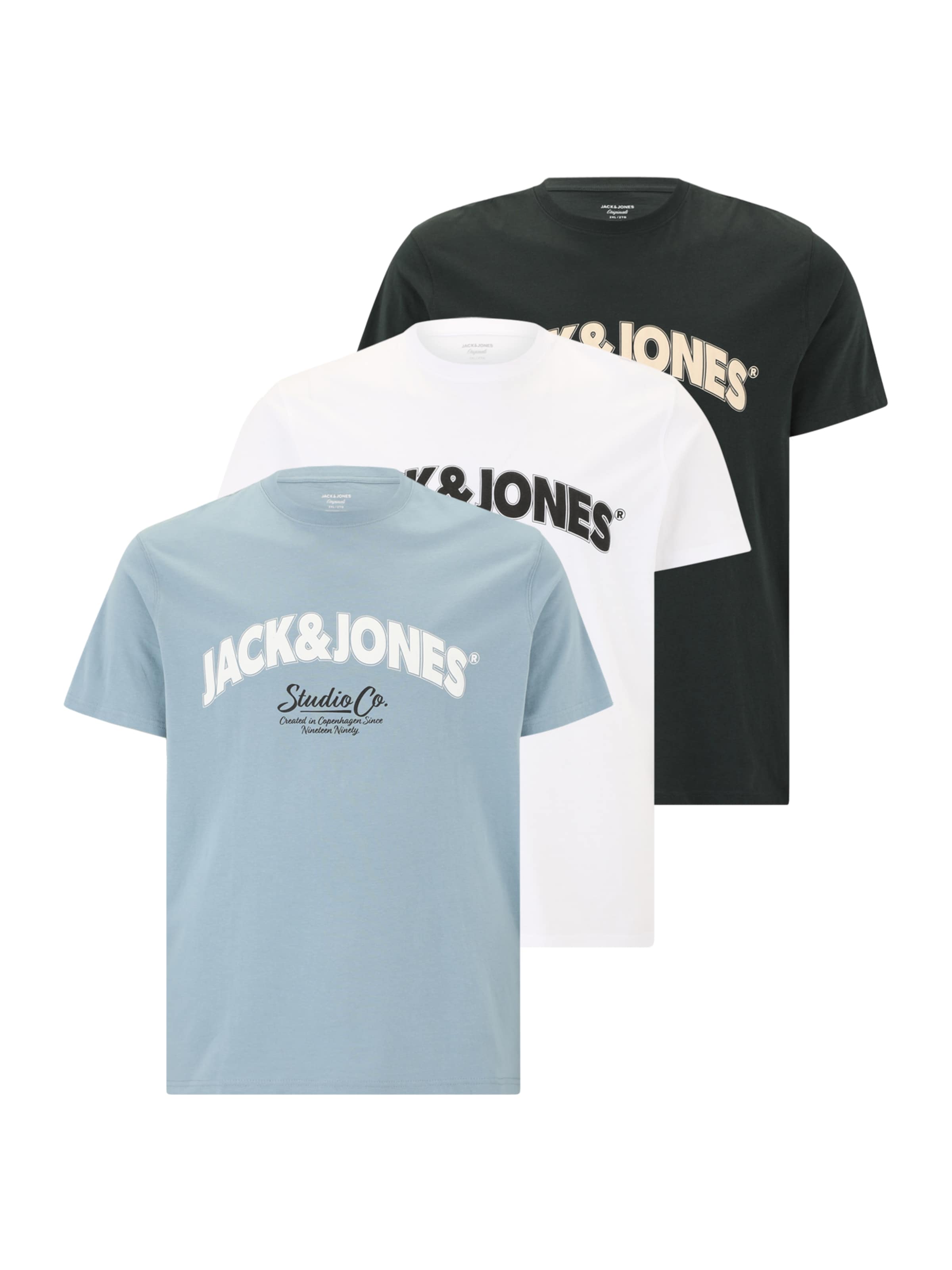 Jack & Jones Plus Póló 'JORBRONX' - kék: elől