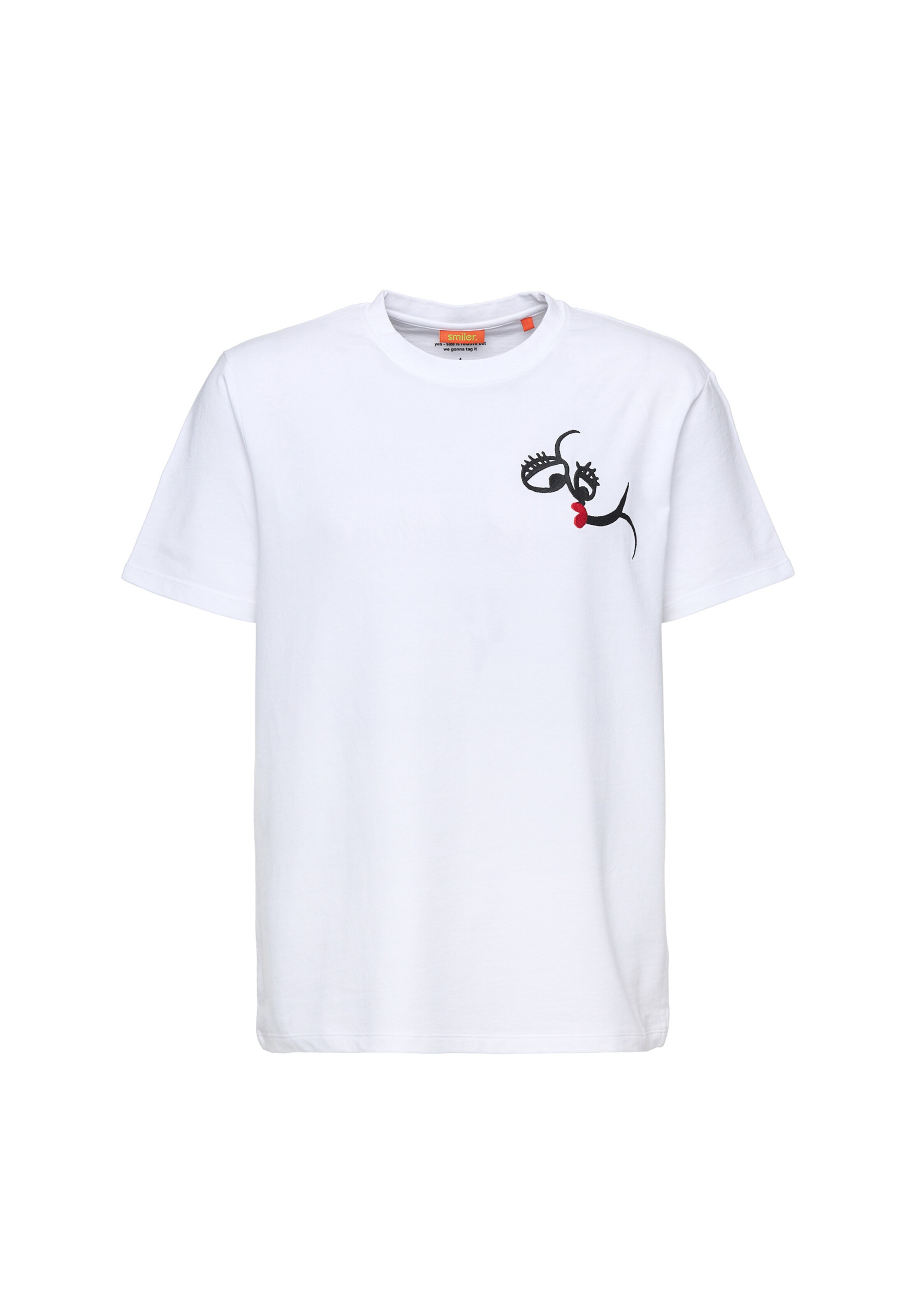 smiler. Shirt in Weiß: Vorderseite