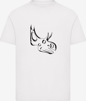 F4NT4STIC T-Shirt 'Dinosaurier Sinoceratops Skull' in Weiß: Vorderseite